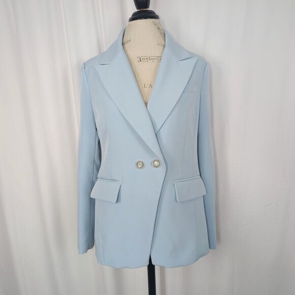 Avec Les Filles Blazer Small Blue Double Button - Picture 10 of 10